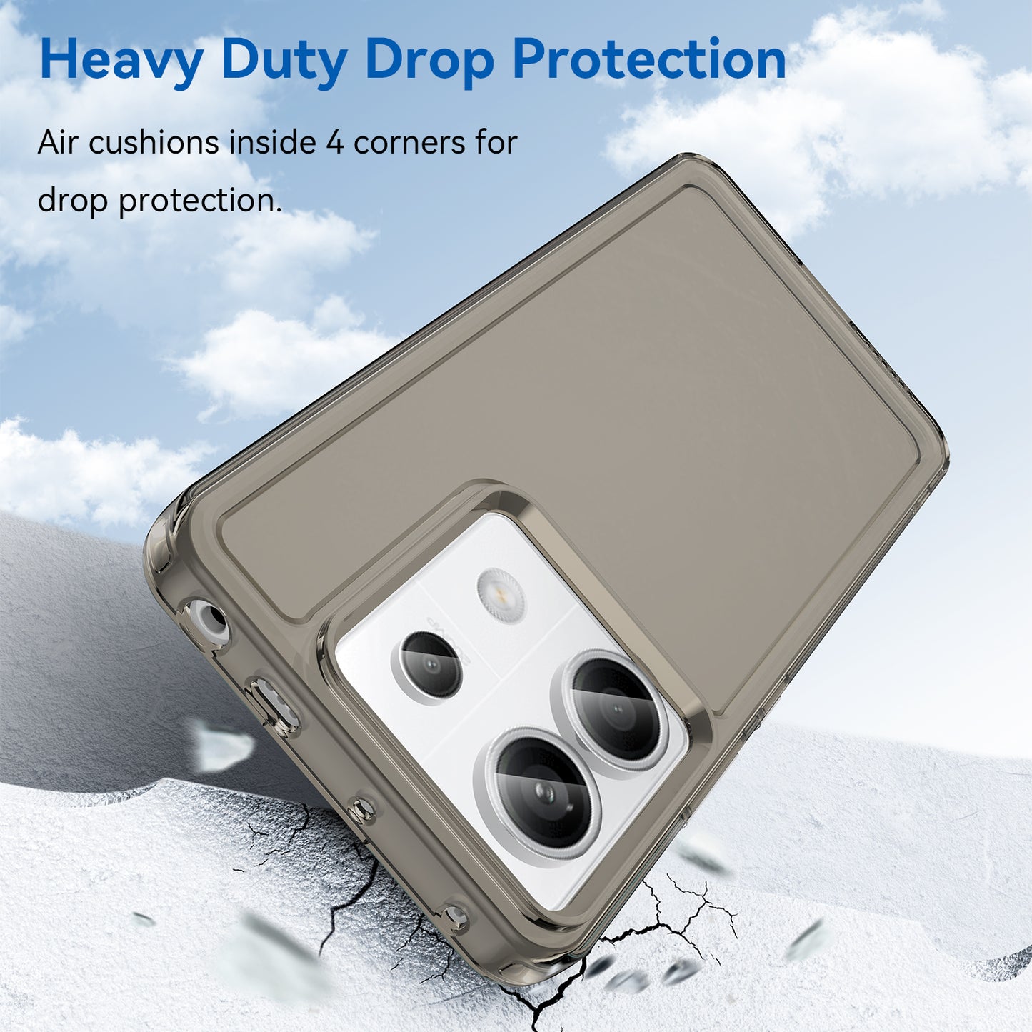 Candy Series for Xiaomi Redmi Note 13 Pro 5G / Poco X6 5G Case Clear TPU Mobile Phone Cover - Transparent Grey