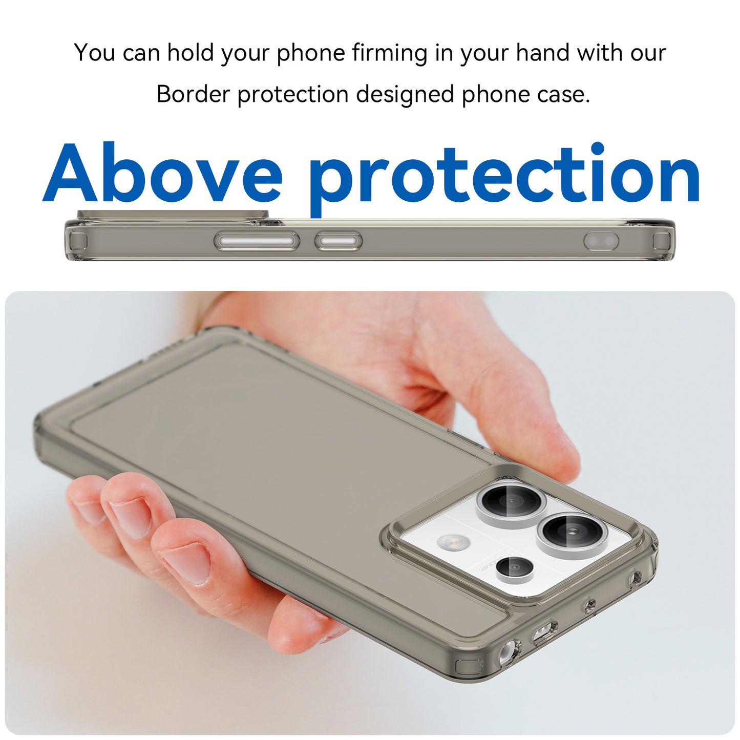 Candy Series for Xiaomi Redmi Note 13 Pro 5G / Poco X6 5G Case Clear TPU Mobile Phone Cover - Transparent Grey