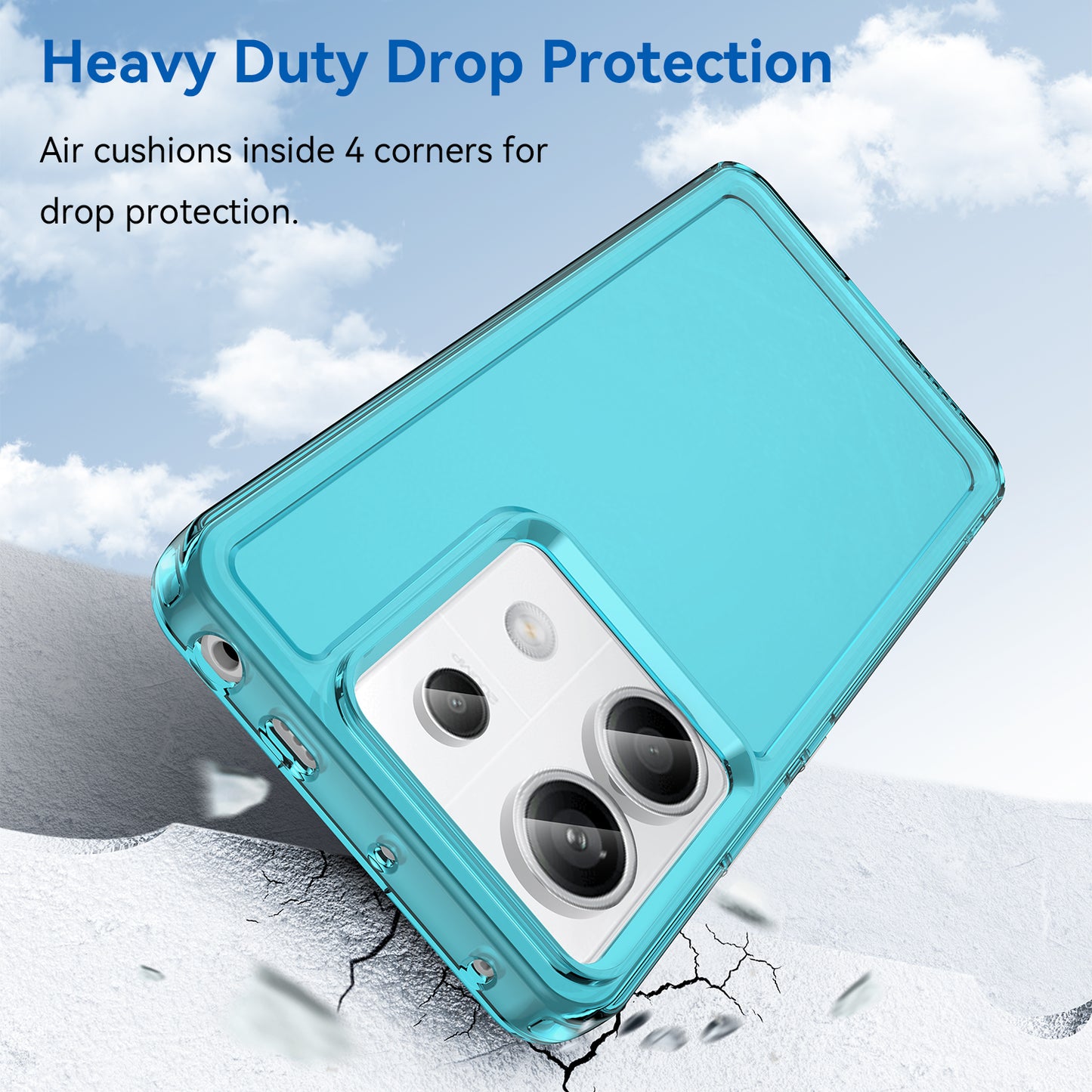 Candy Series for Xiaomi Redmi Note 13 Pro 5G / Poco X6 5G Case Clear TPU Mobile Phone Cover - Transparent Blue