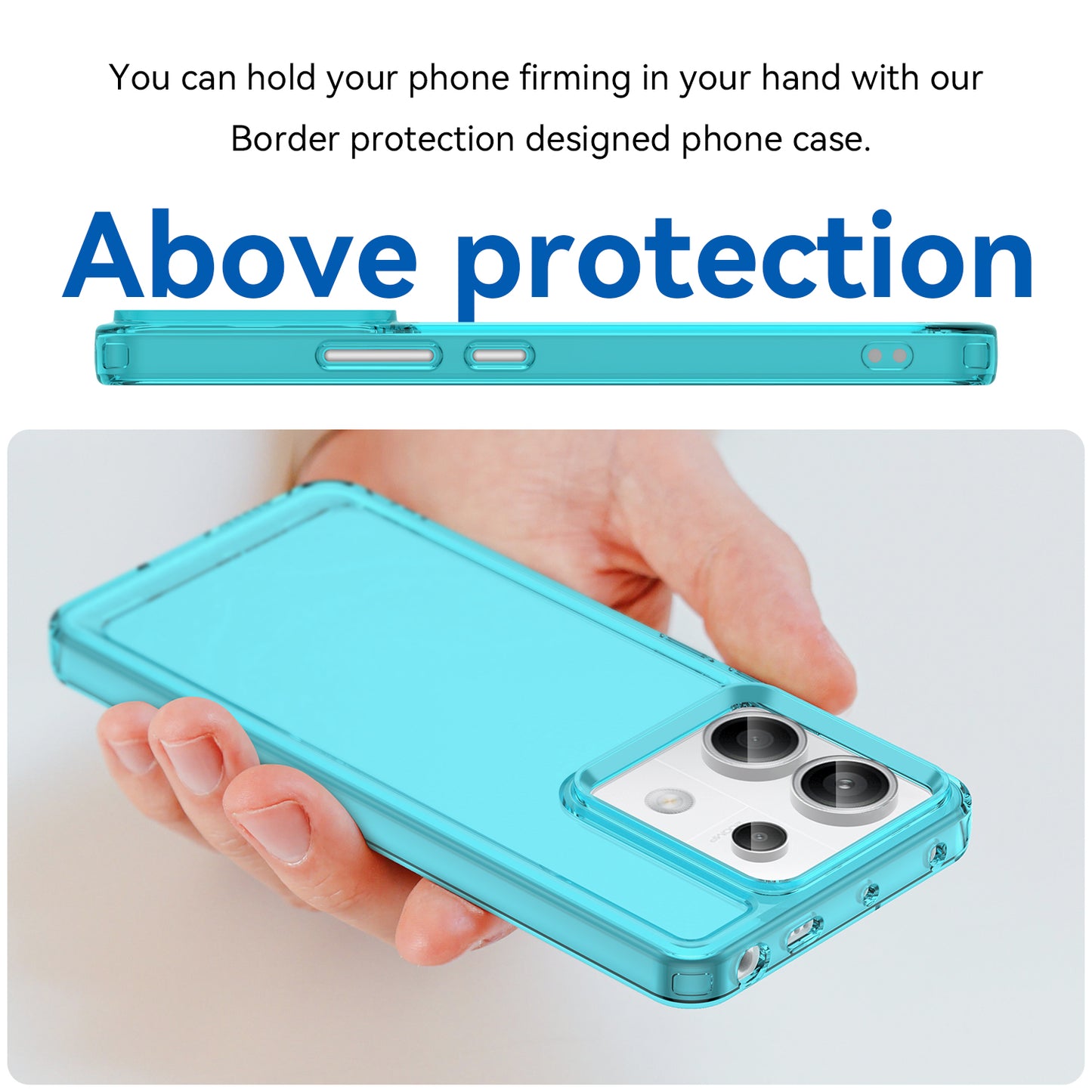 Candy Series for Xiaomi Redmi Note 13 Pro 5G / Poco X6 5G Case Clear TPU Mobile Phone Cover - Transparent Blue
