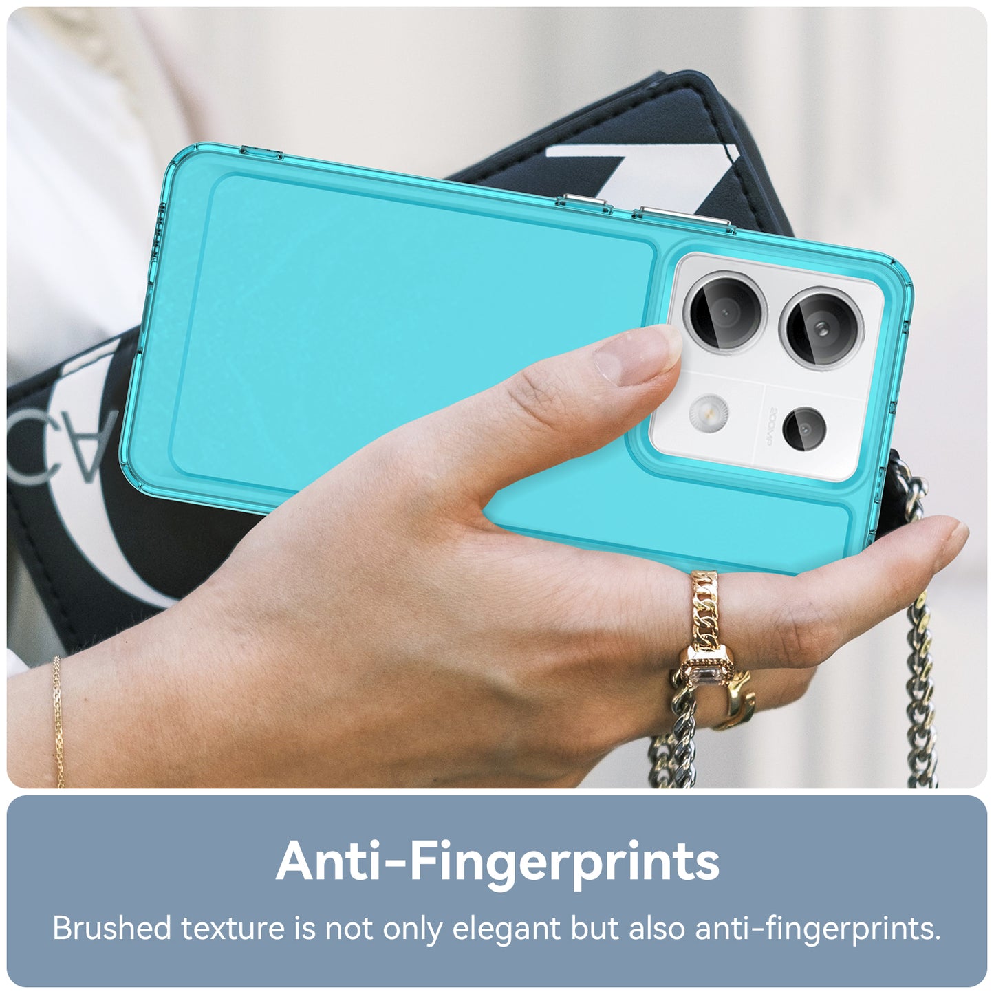 Candy Series for Xiaomi Redmi Note 13 Pro 5G / Poco X6 5G Case Clear TPU Mobile Phone Cover - Transparent Blue