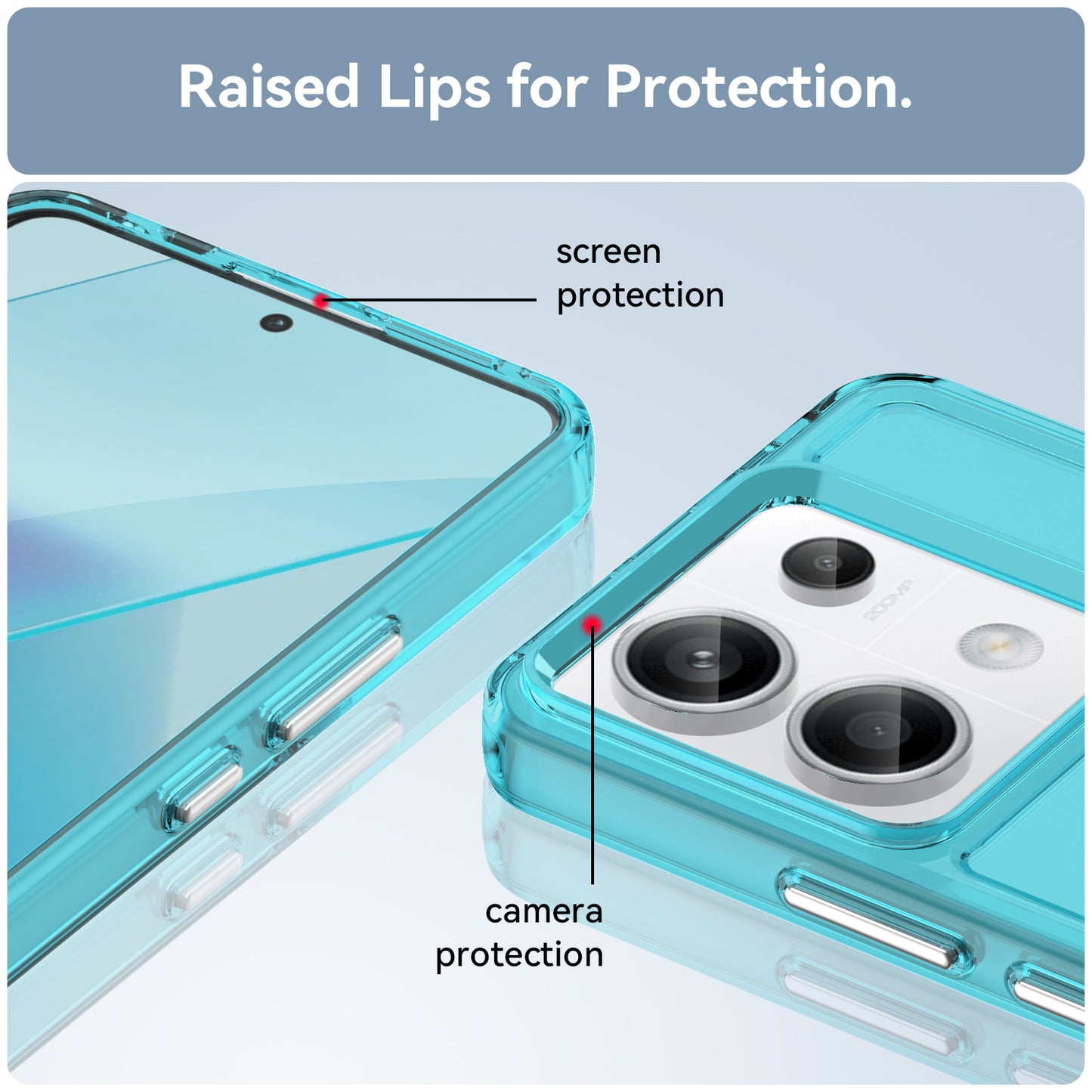 Candy Series for Xiaomi Redmi Note 13 Pro 5G / Poco X6 5G Case Clear TPU Mobile Phone Cover - Transparent Blue