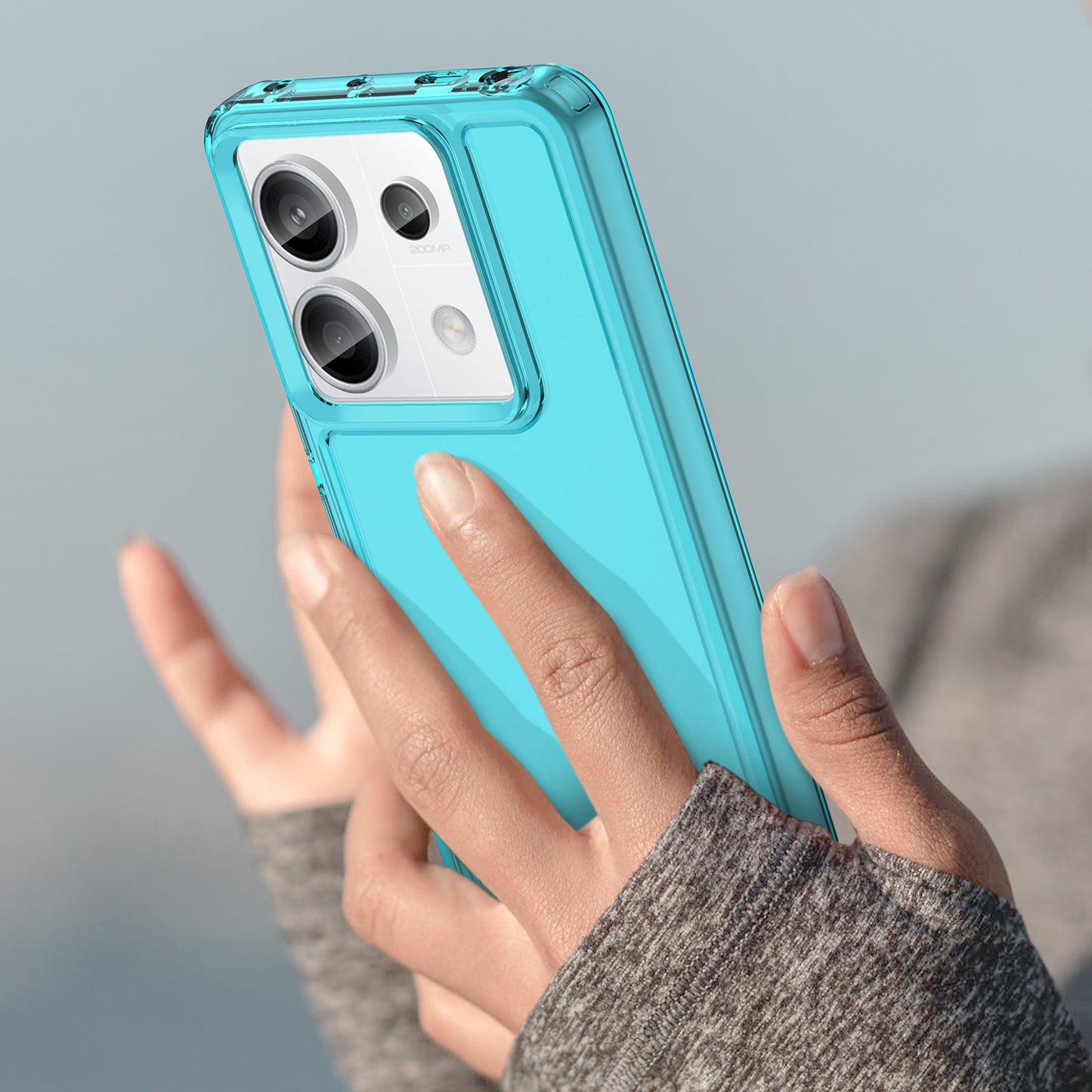 Candy Series for Xiaomi Redmi Note 13 Pro 5G / Poco X6 5G Case Clear TPU Mobile Phone Cover - Transparent Blue