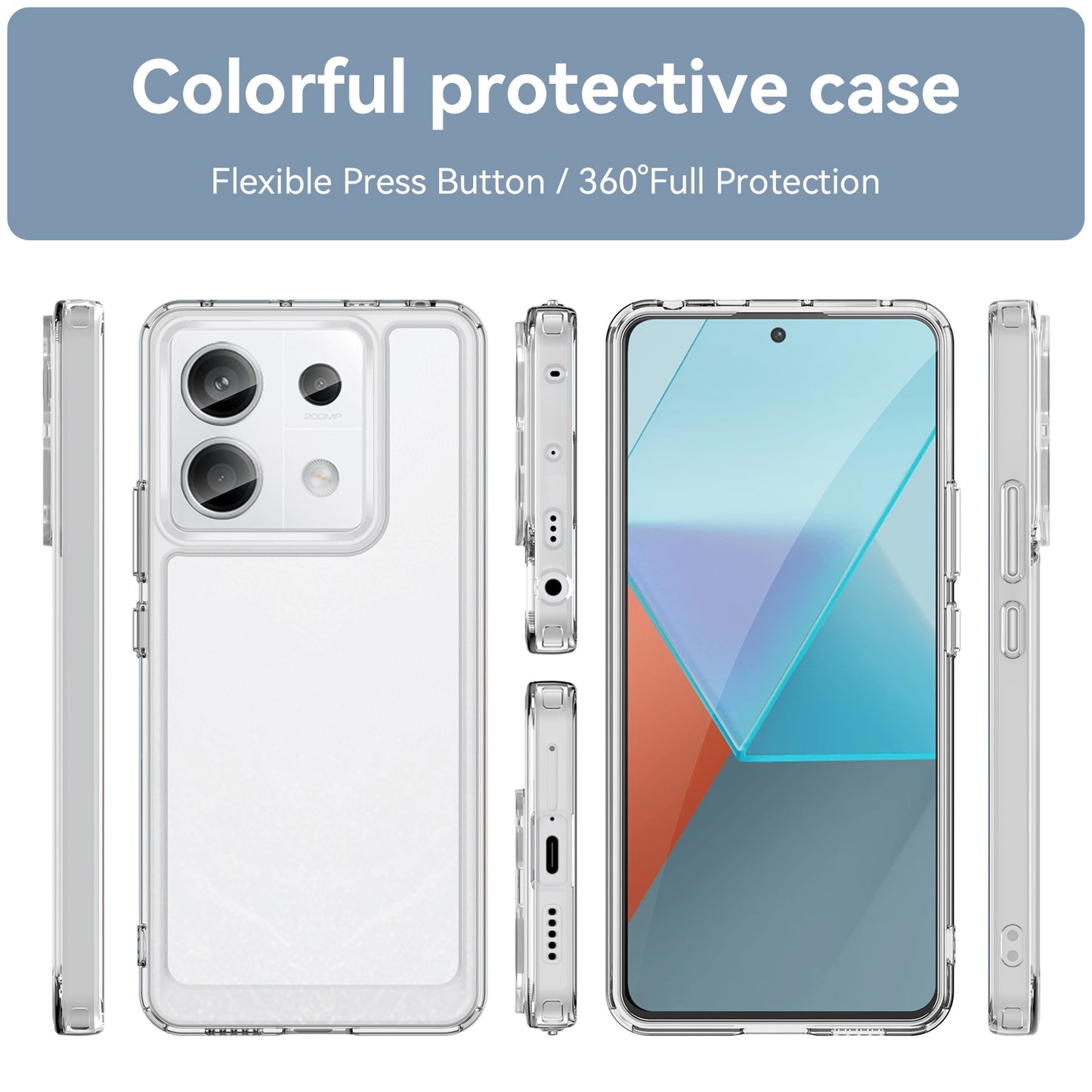Candy Series for Xiaomi Redmi Note 13 Pro 5G / Poco X6 5G Case Clear TPU Mobile Phone Cover - Transparent