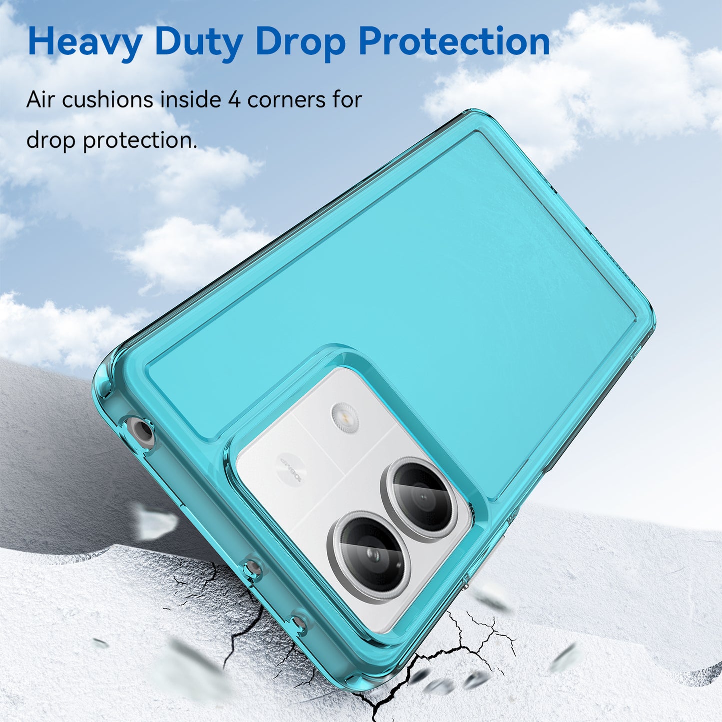 For Xiaomi Redmi Note 13 5G Case Candy Series Clear TPU Cell Phone Cover - Transparent Blue