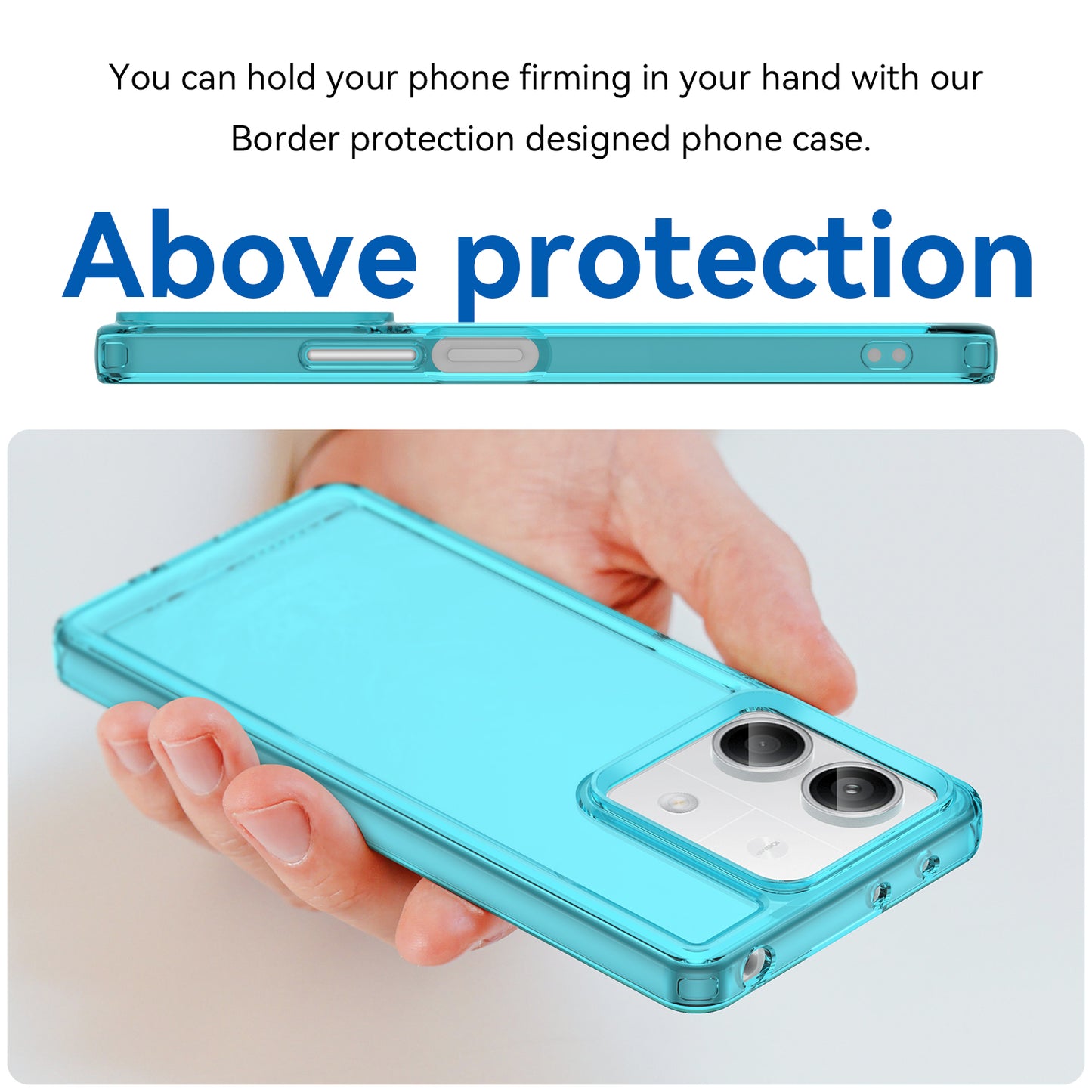 For Xiaomi Redmi Note 13 5G Case Candy Series Clear TPU Cell Phone Cover - Transparent Blue