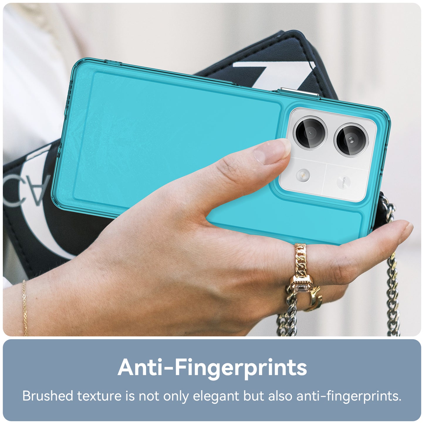 For Xiaomi Redmi Note 13 5G Case Candy Series Clear TPU Cell Phone Cover - Transparent Blue