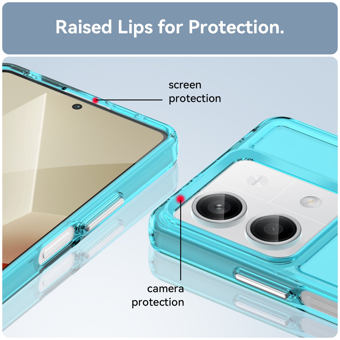 For Xiaomi Redmi Note 13 5G Case Candy Series Clear TPU Cell Phone Cover - Transparent Blue