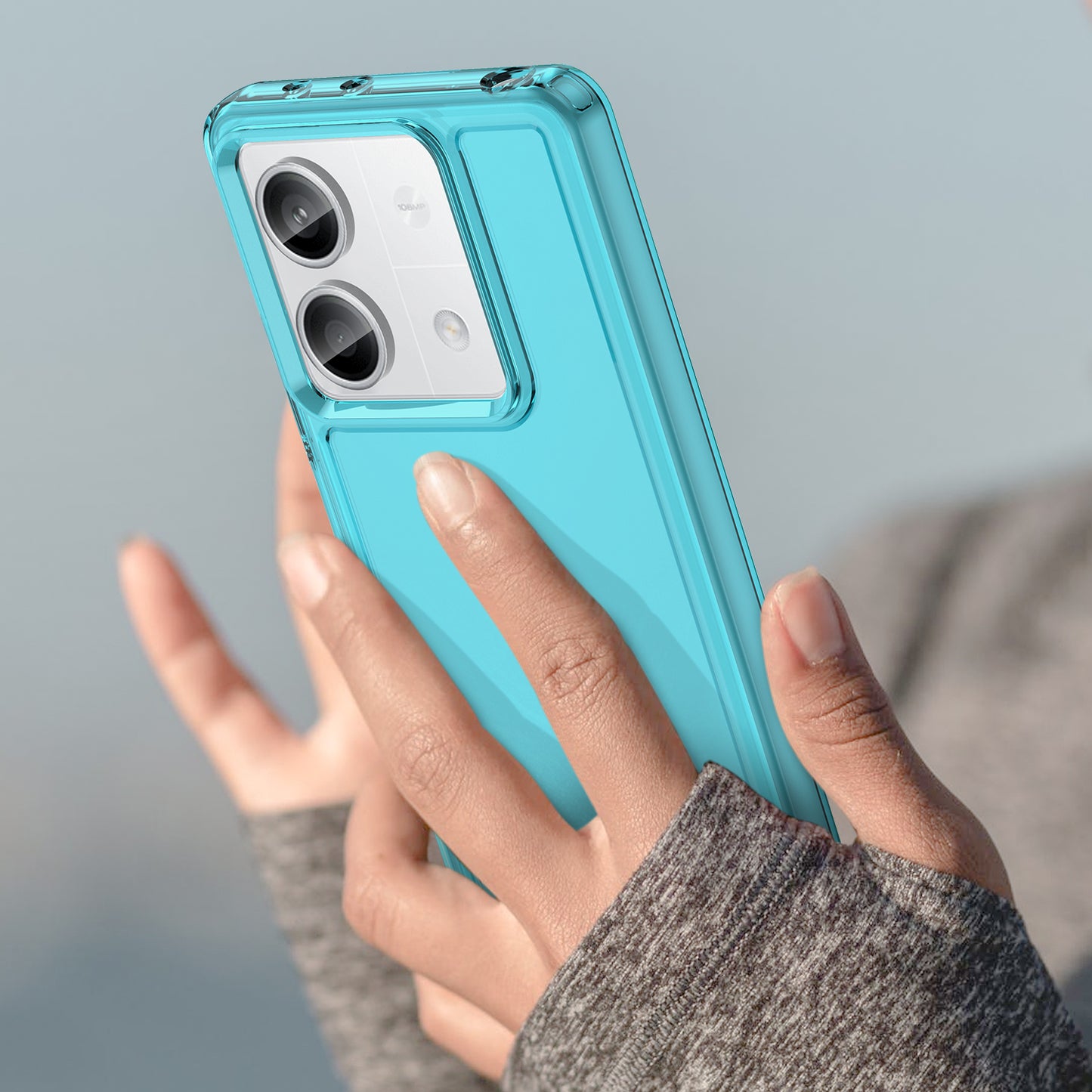 For Xiaomi Redmi Note 13 5G Case Candy Series Clear TPU Cell Phone Cover - Transparent Blue