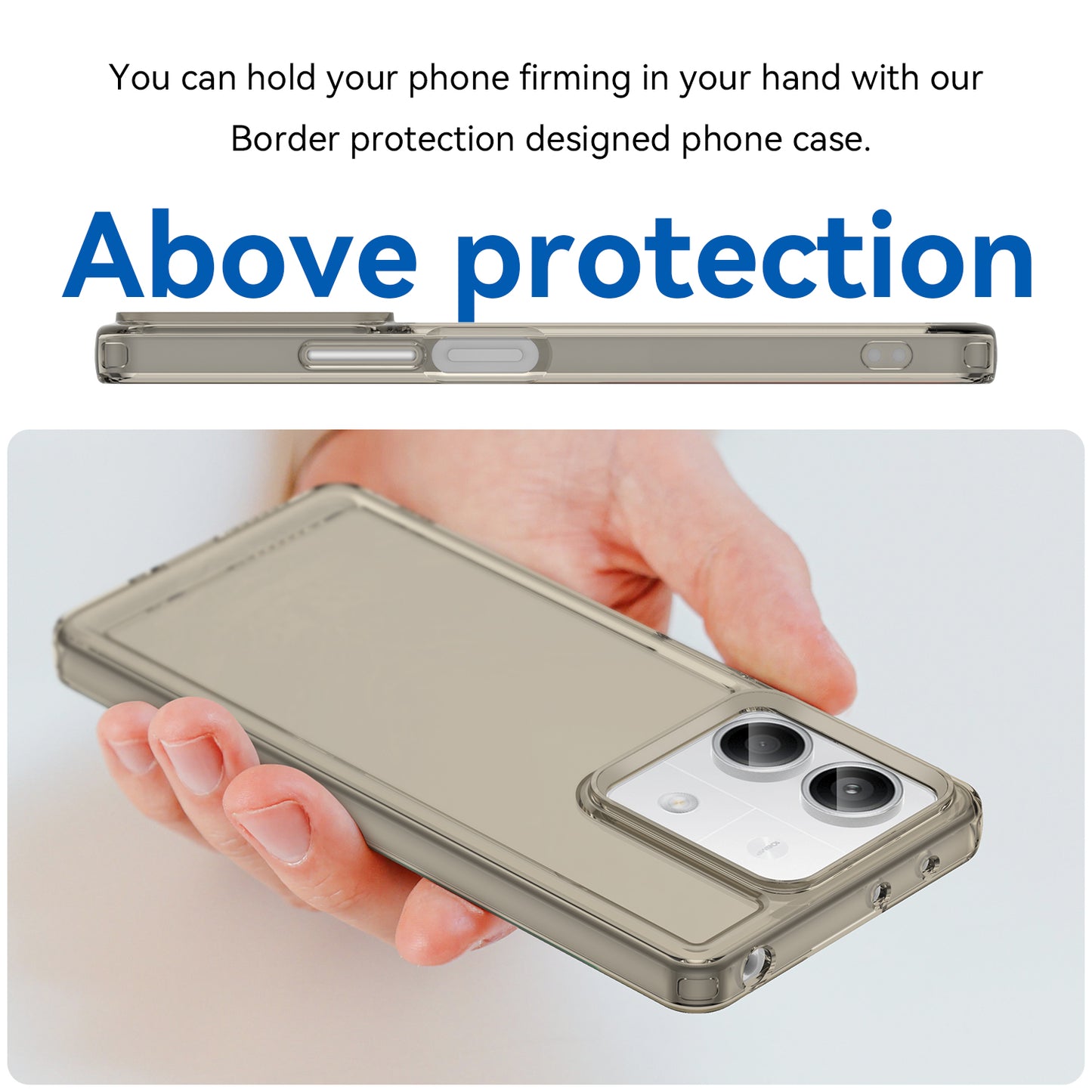 For Xiaomi Redmi Note 13 5G Case Candy Series Clear TPU Cell Phone Cover - Transparent Grey