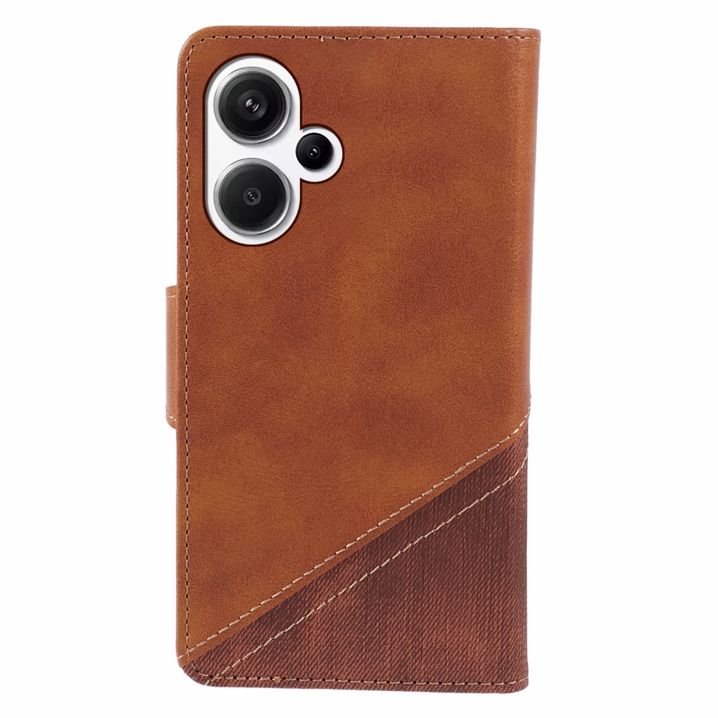 For Xiaomi Redmi Note 13 Pro+ 5G Case Crazy Horse Texture PU Leather Phone Protective Cover - Brown