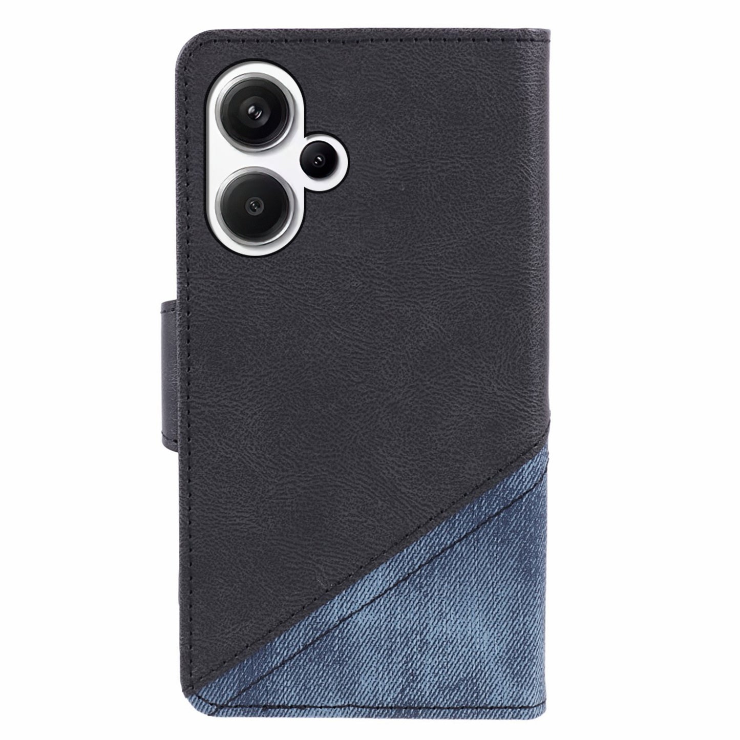 For Xiaomi Redmi Note 13 Pro+ 5G Case Crazy Horse Texture PU Leather Phone Protective Cover - Black