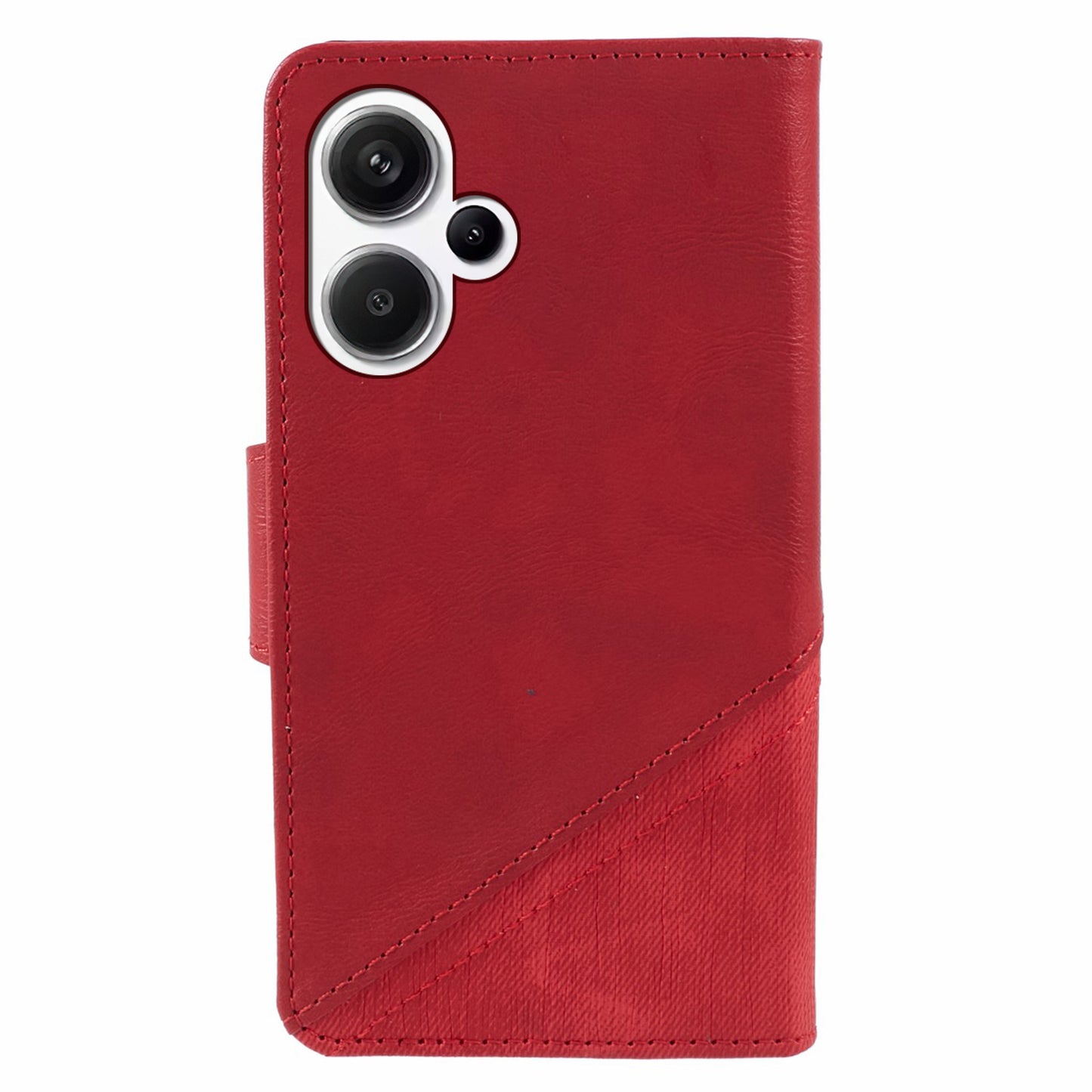 For Xiaomi Redmi Note 13 Pro+ 5G Case Crazy Horse Texture PU Leather Phone Protective Cover - Red