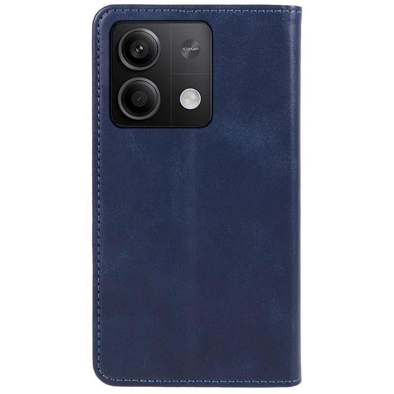 Phone Case for Xiaomi Redmi Note 13 5G Shockproof PU Leather Wallet Phone Stand Cover - Blue