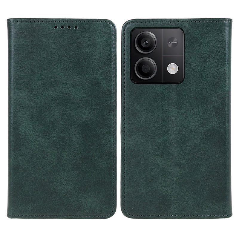 Phone Case for Xiaomi Redmi Note 13 5G Shockproof PU Leather Wallet Phone Stand Cover - Green