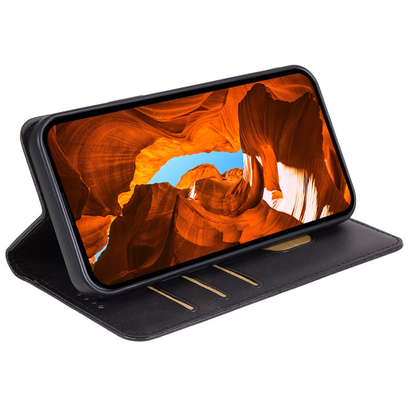 For Xiaomi Redmi Note 13 Pro 5G / Poco X6 5G Case Cell Phone Stand Cover Shockproof PU Leather Wallet - Black