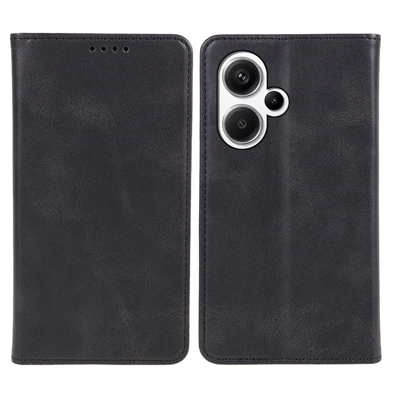 For Xiaomi Redmi Note 13 Pro+ 5G Case Shockproof PU Leather Wallet Cell Phone Cover - Black