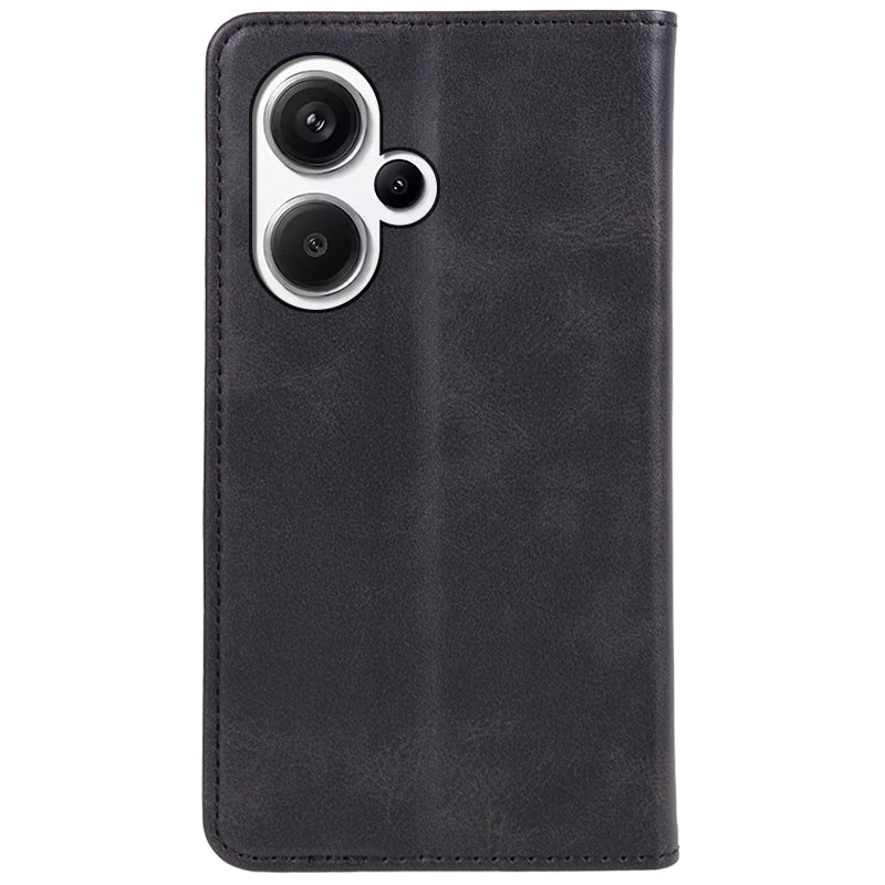 For Xiaomi Redmi Note 13 Pro+ 5G Case Shockproof PU Leather Wallet Cell Phone Cover - Black