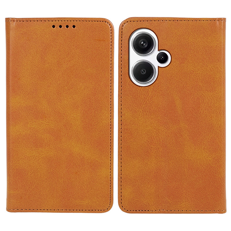 For Xiaomi Redmi Note 13 Pro+ 5G Case Shockproof PU Leather Wallet Cell Phone Cover - Khaki