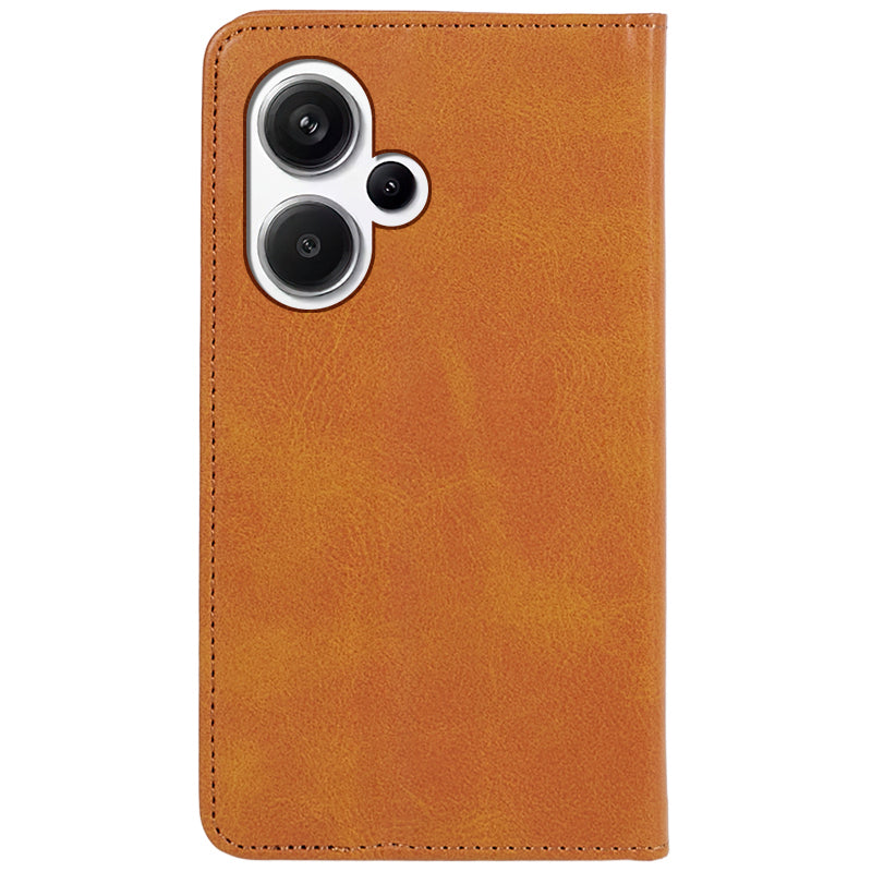 For Xiaomi Redmi Note 13 Pro+ 5G Case Shockproof PU Leather Wallet Cell Phone Cover - Khaki