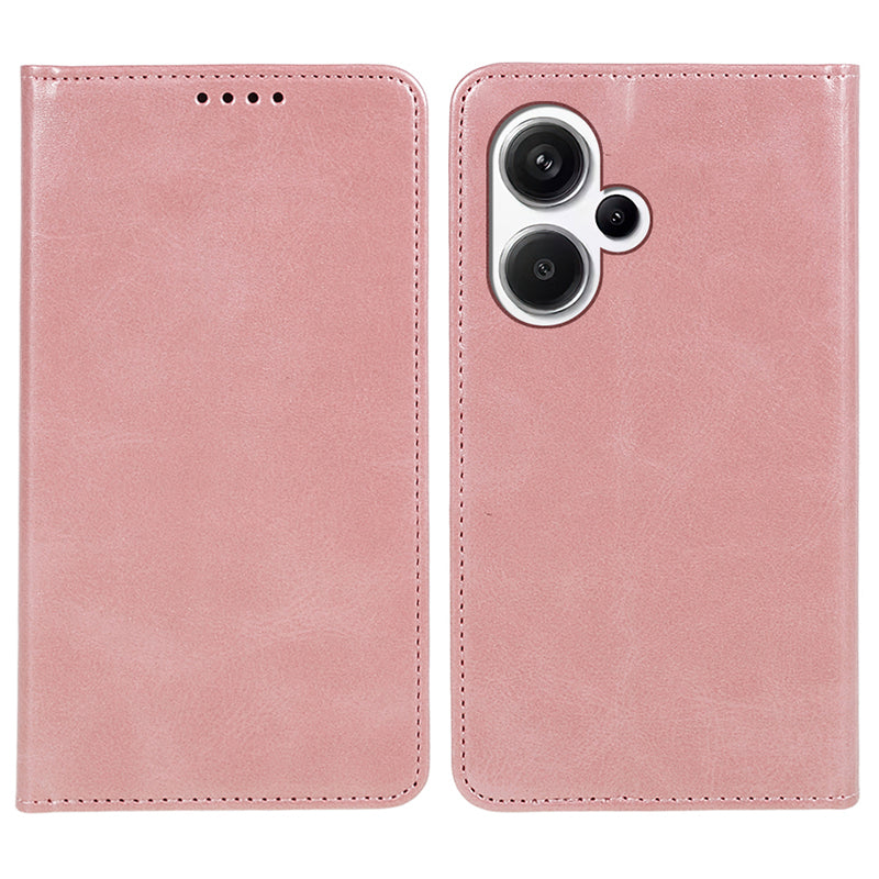 For Xiaomi Redmi Note 13 Pro+ 5G Case Shockproof PU Leather Wallet Cell Phone Cover - Rose Gold