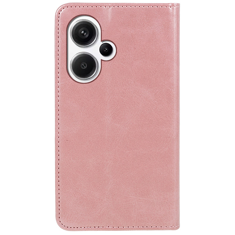 For Xiaomi Redmi Note 13 Pro+ 5G Case Shockproof PU Leather Wallet Cell Phone Cover - Rose Gold