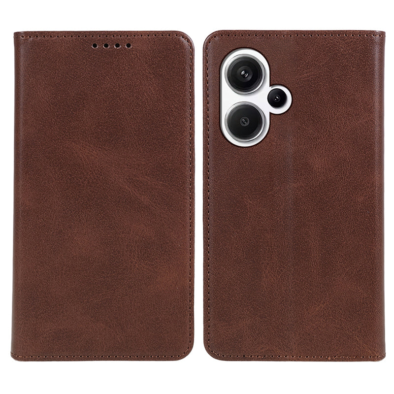 For Xiaomi Redmi Note 13 Pro+ 5G Case Shockproof PU Leather Wallet Cell Phone Cover - Brown