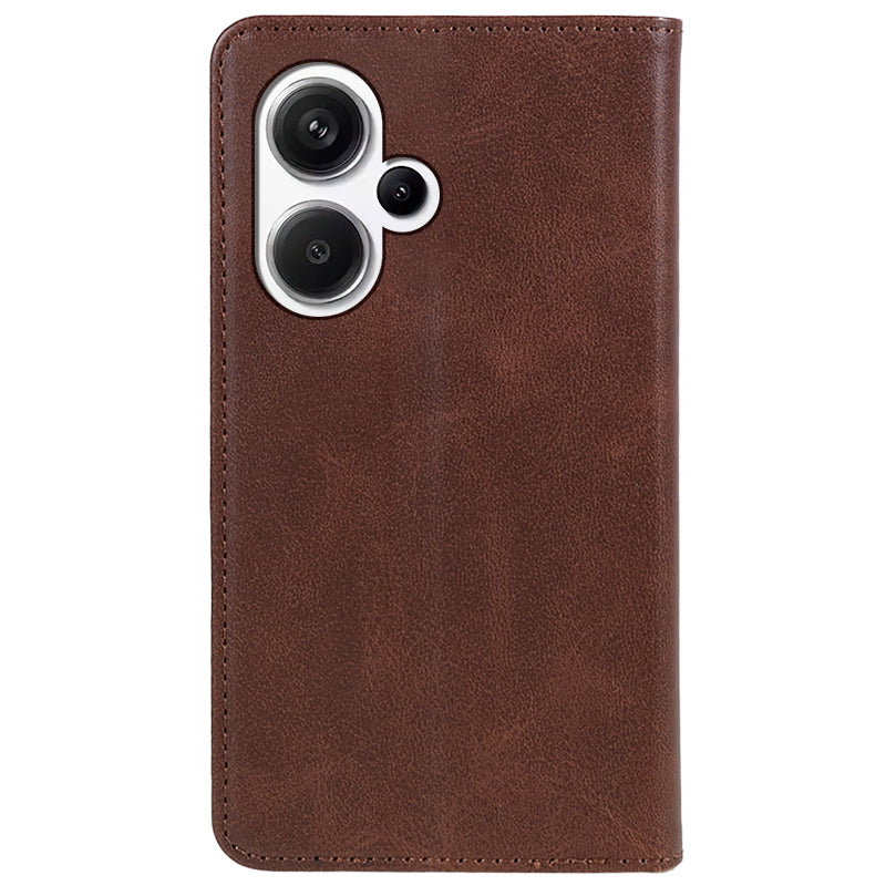 For Xiaomi Redmi Note 13 Pro+ 5G Case Shockproof PU Leather Wallet Cell Phone Cover - Brown
