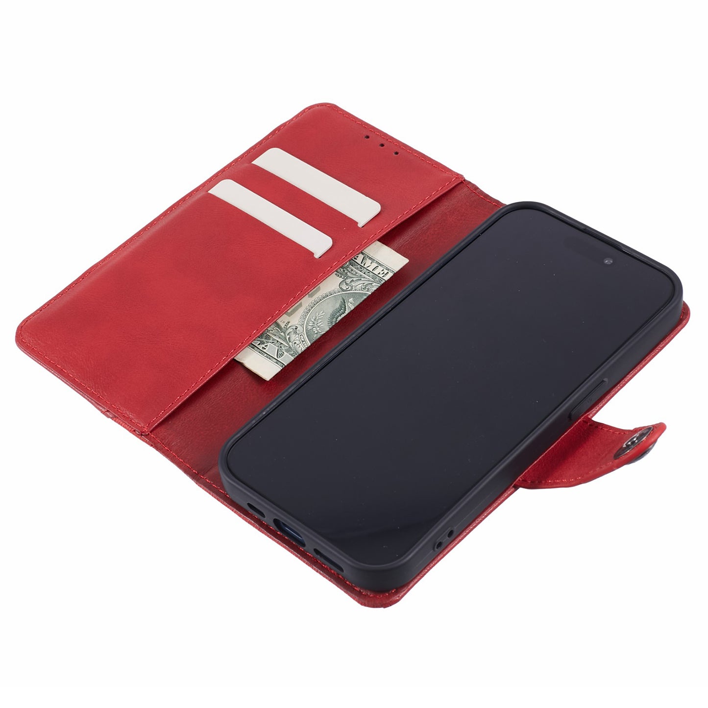 For Xiaomi Redmi Note 13 Pro 5G / Poco X6 5G Case Crazy Horse Texture PU Leather Shell with Wallet - Red