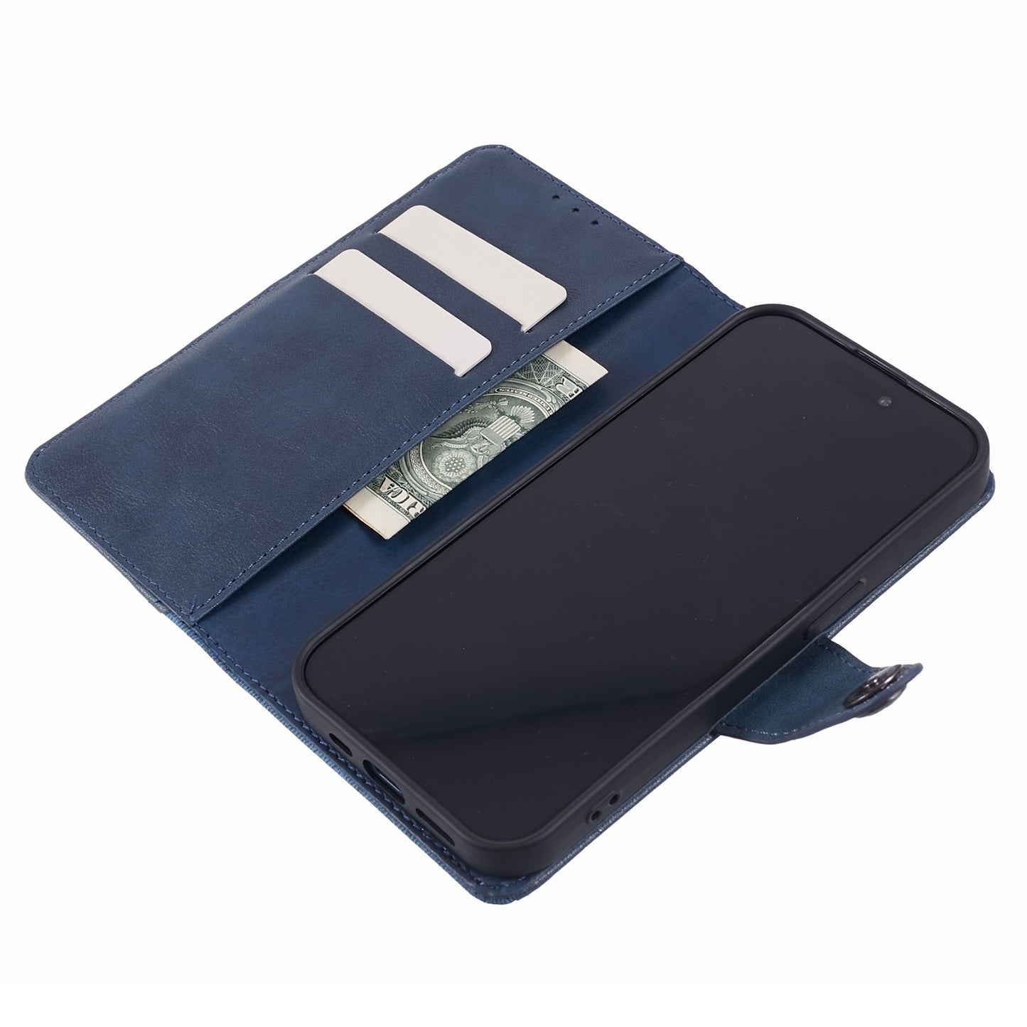 For Xiaomi Redmi Note 13 Pro 5G / Poco X6 5G Case Crazy Horse Texture PU Leather Shell with Wallet - Dark Blue
