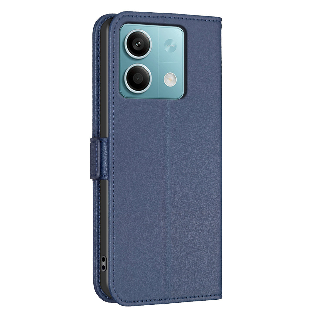 BINFEN COLOR BF31 For Xiaomi Redmi Note 13 4G Phone Case PU Leather Viewing Stand Cover - Blue