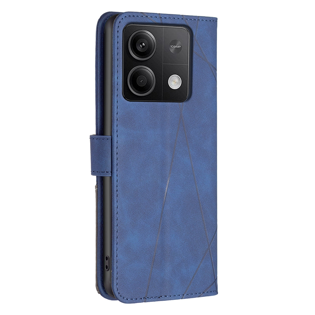 BINFEN COLOR BF05 For Xiaomi Redmi Note 13 4G Leather Case Flip Wallet Phone Cover - Blue