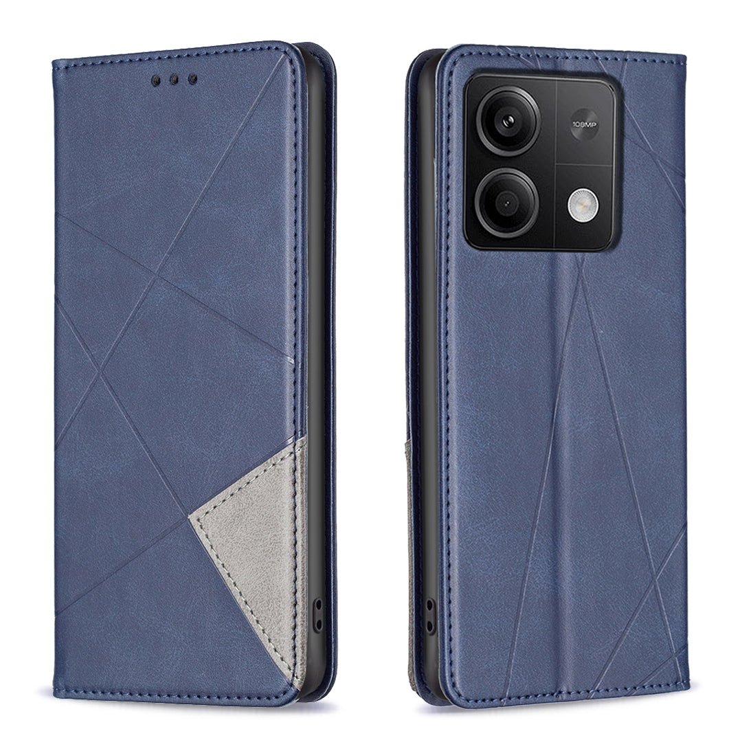 For Xiaomi Redmi Note 13 4G Leather Case with Card Slots Magnetic Closing - Blue