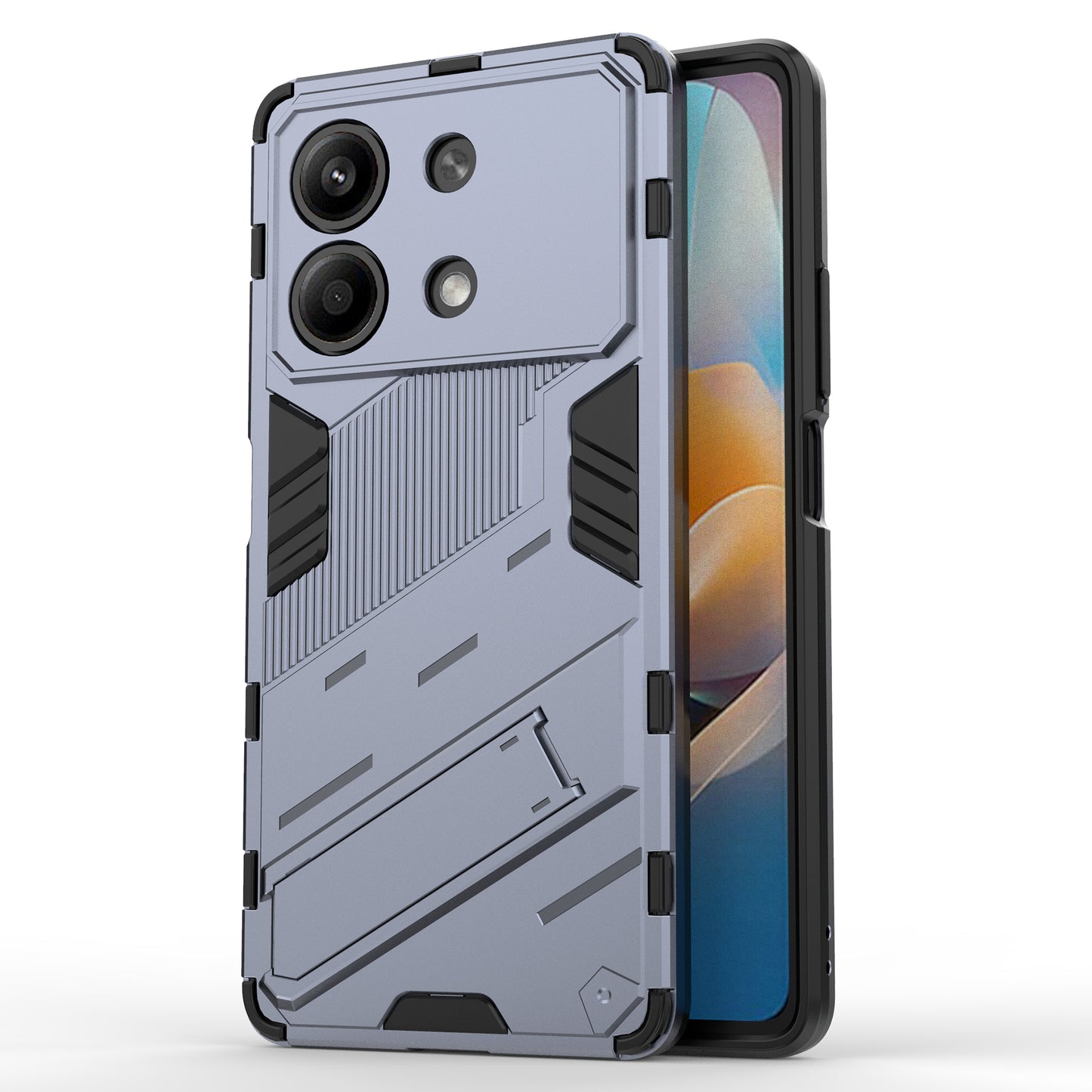 For Xiaomi Redmi Note 13R Pro 5G Kickstand Case Drop-proof Phone Cover - Dark Blue