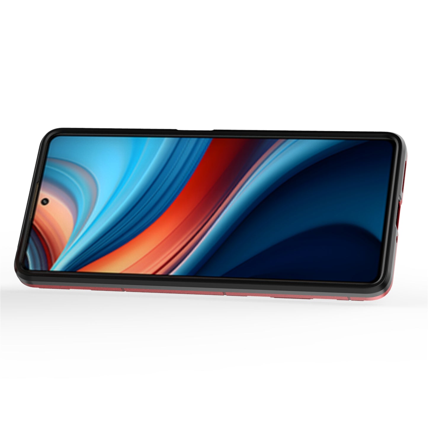 For Xiaomi Redmi Note 13R Pro 5G Case PC + TPU Phone Cover Ring Kickstand - Red