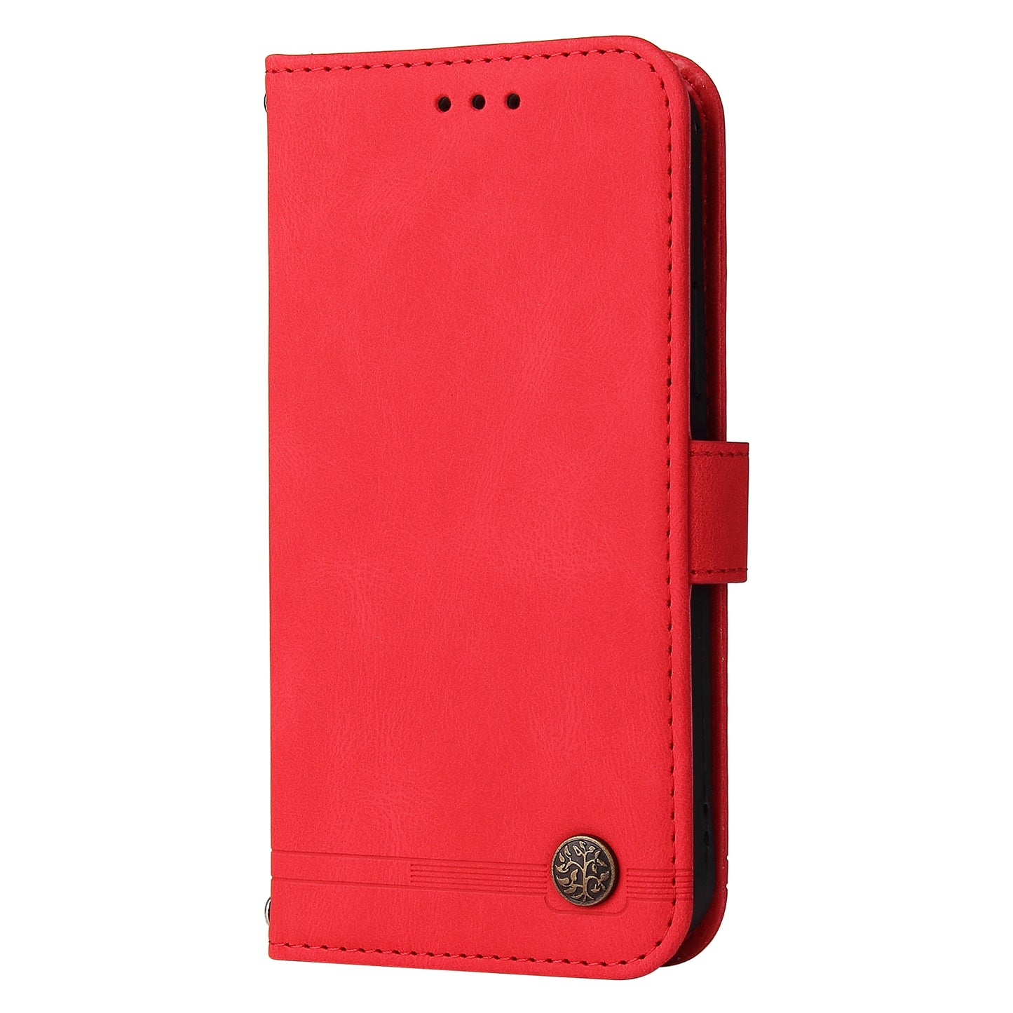 For Xiaomi Redmi Note 13 4G Skin-Feel Leather Case Wallet Stand Phone Cover - Red