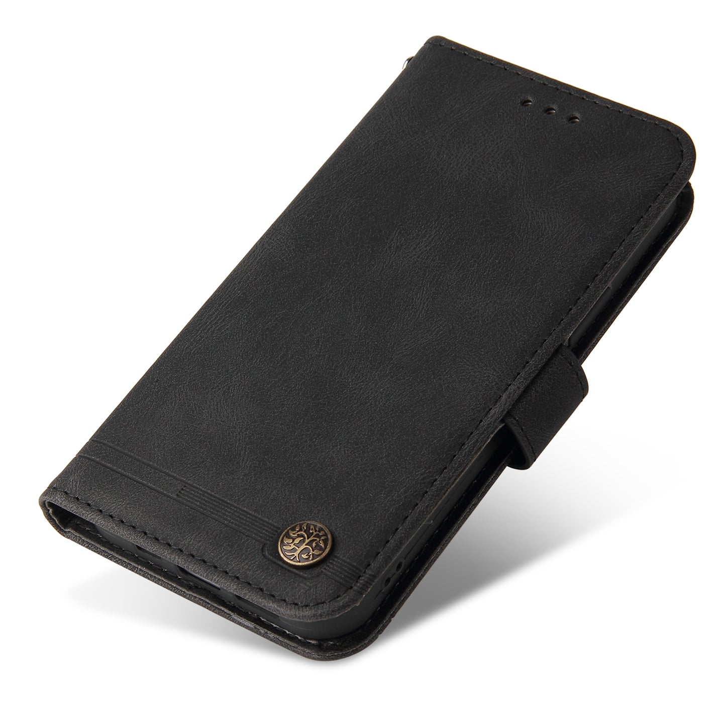 For Xiaomi Redmi Note 13 4G Skin-Feel Leather Case Wallet Stand Phone Cover - Black