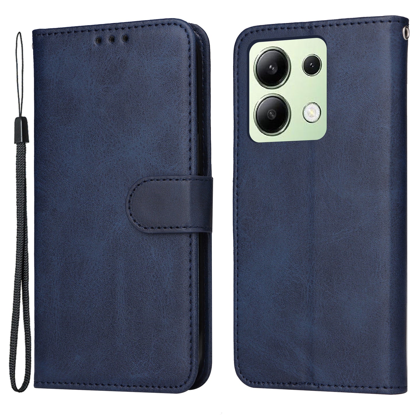 For Xiaomi Redmi Note 13 4G Case PU Leather Cover with Wallet Card Slots - Blue