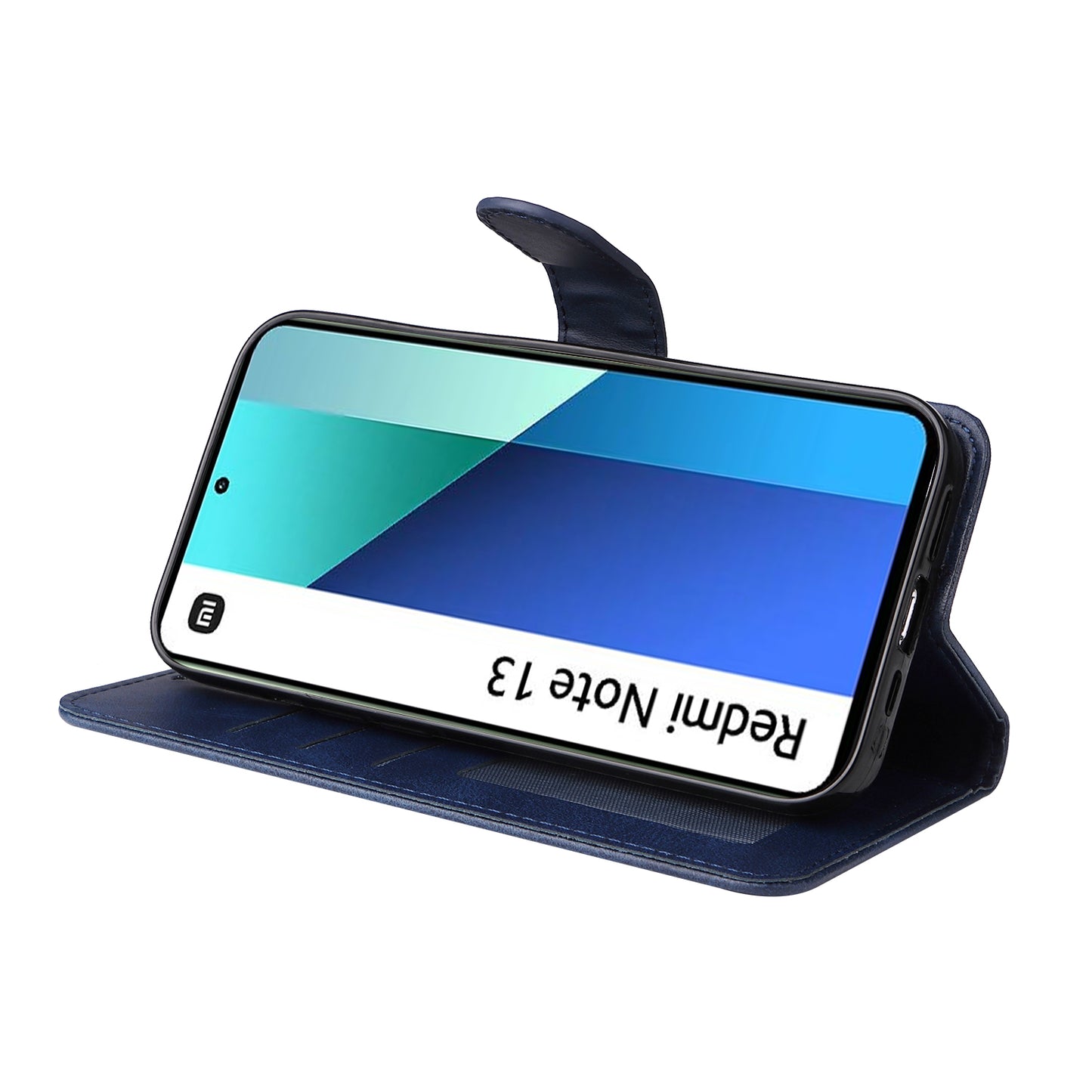 For Xiaomi Redmi Note 13 4G Case PU Leather Cover with Wallet Card Slots - Blue