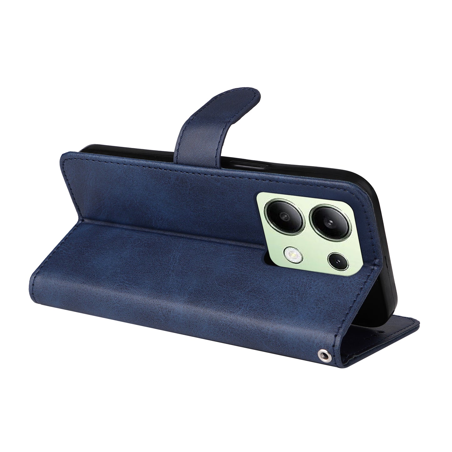 For Xiaomi Redmi Note 13 4G Case PU Leather Cover with Wallet Card Slots - Blue