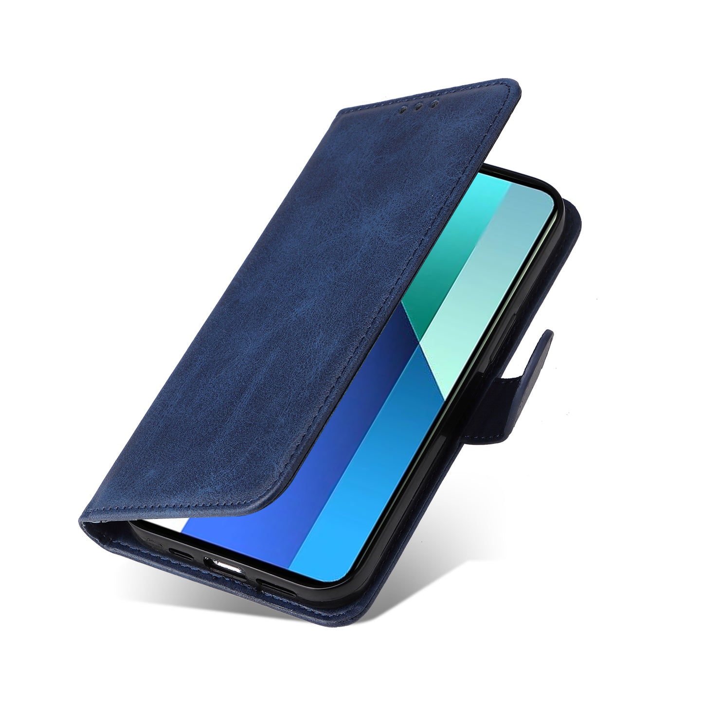 For Xiaomi Redmi Note 13 4G Case PU Leather Cover with Wallet Card Slots - Blue