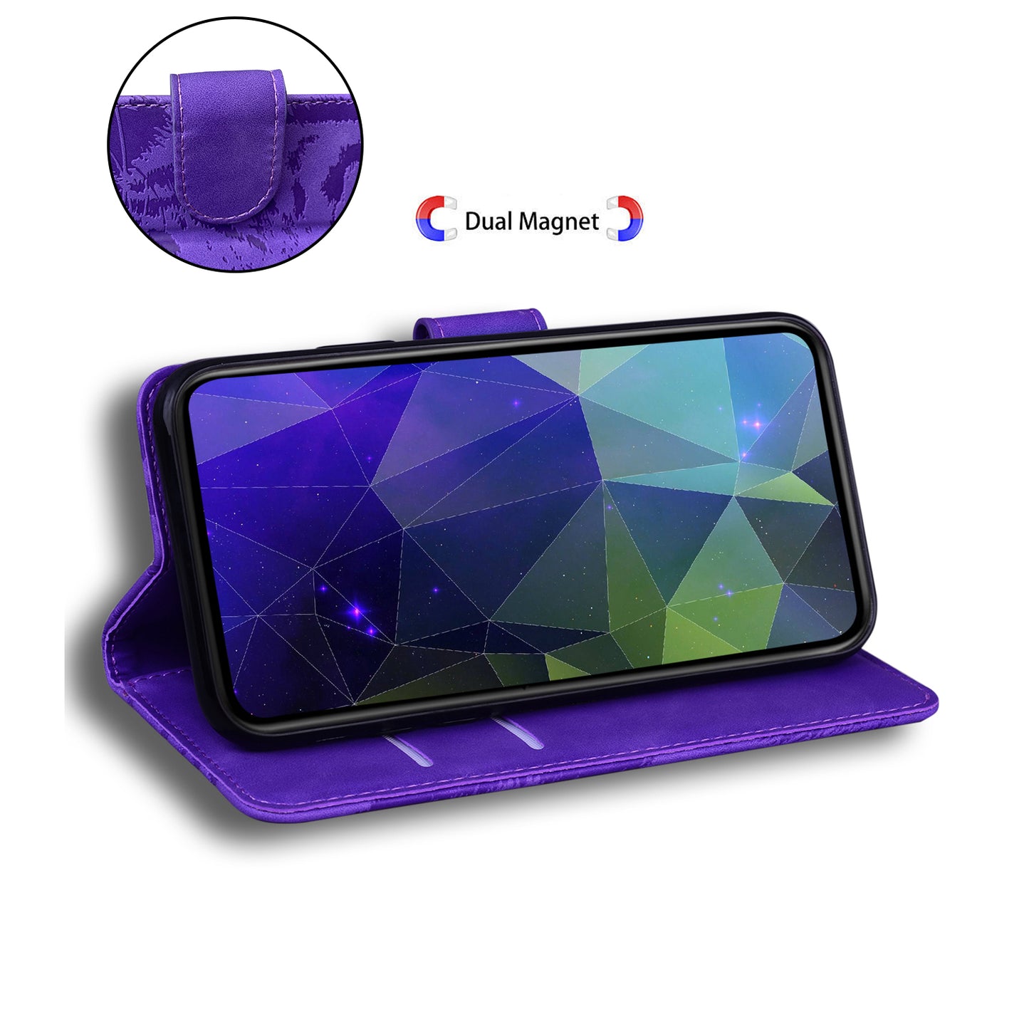 For Xiaomi Redmi Note 13 Pro+ 5G Wallet Case Tiger Pattern Leather Stand Feature Flip Phone Cover - Purple