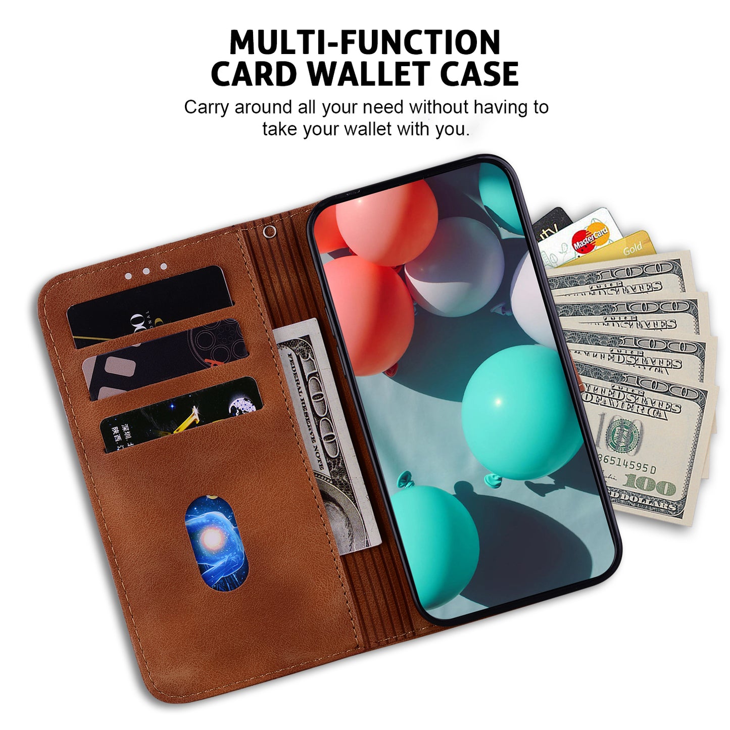 For Xiaomi Redmi Note 13 Pro+ 5G Flip Phone Case Leather Wallet Cover 7-Shape Pattern - Brown