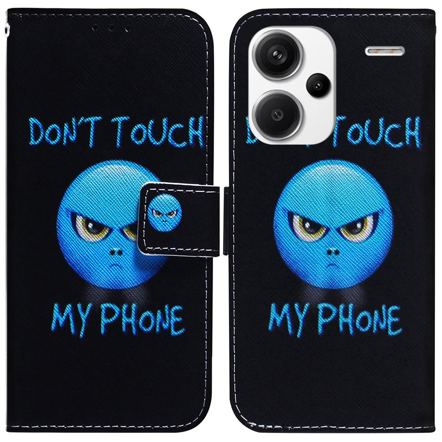 For Xiaomi Redmi Note 13 Pro+ 5G Flip Phone Cover Pattern Print Wallet Case - Don't Touch My Phone
