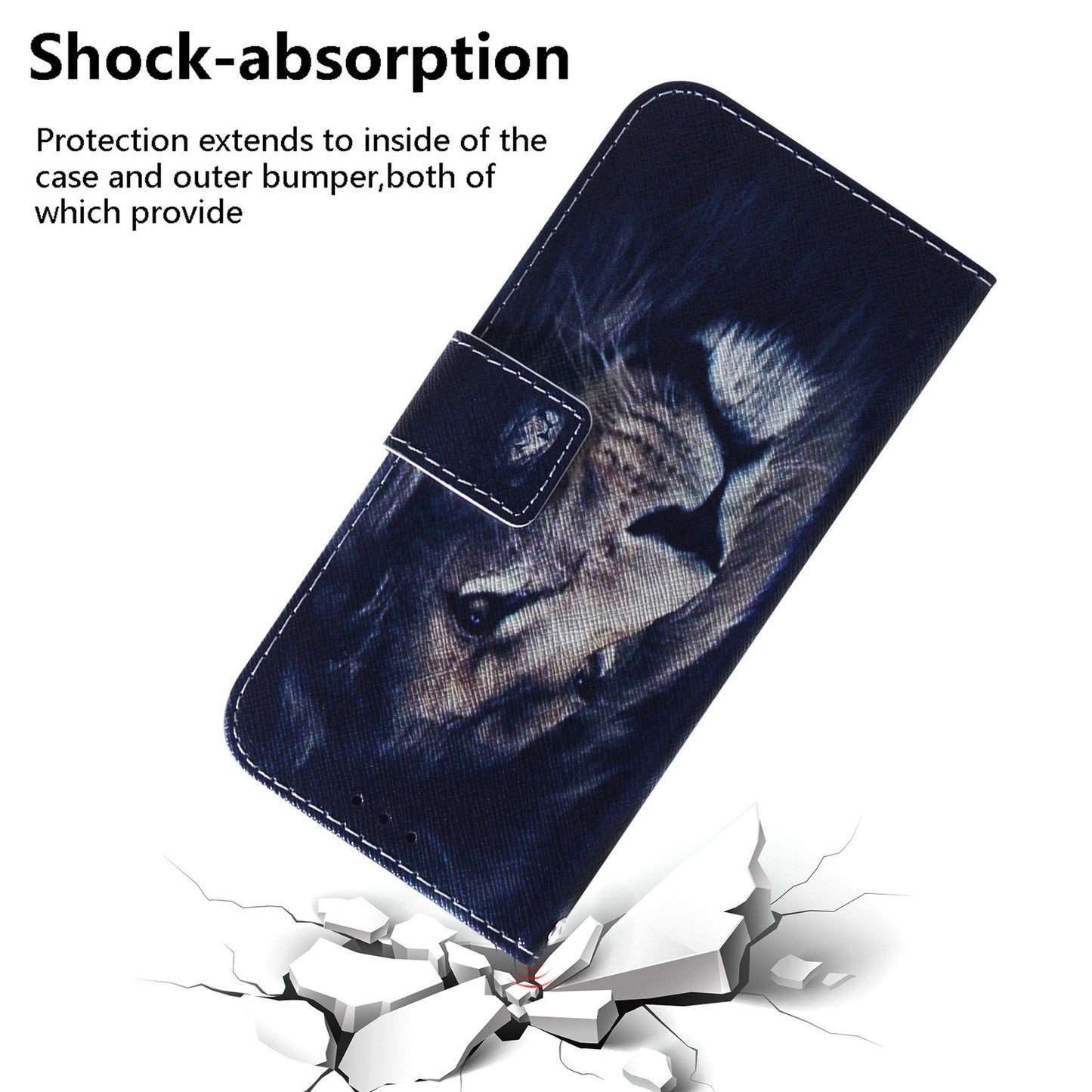 For Xiaomi Redmi Note 13 Pro+ 5G Flip Phone Cover Pattern Print Wallet Case - Lion