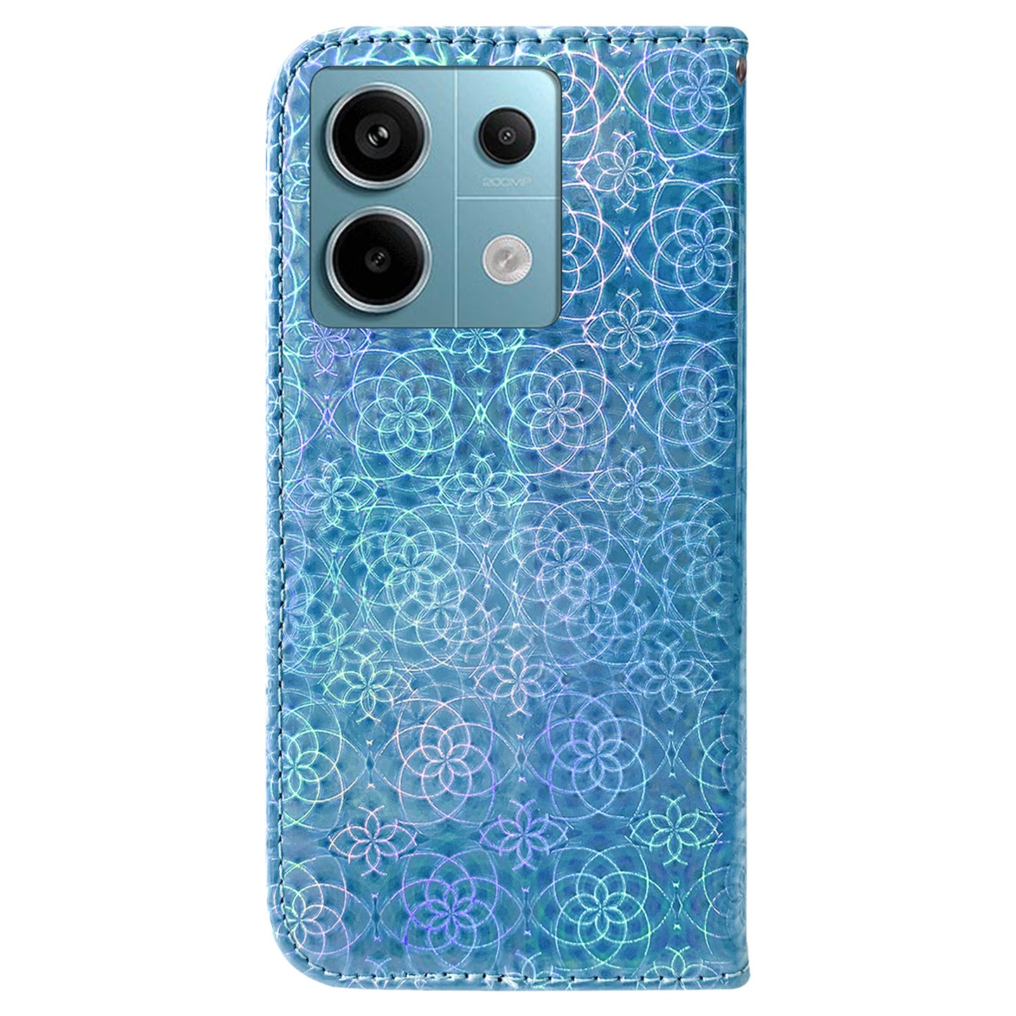For Xiaomi Redmi Note 13 Pro 5G / Poco X6 5G Magnetic Case Dazzling Flower Phone Wallet Cover - Blue