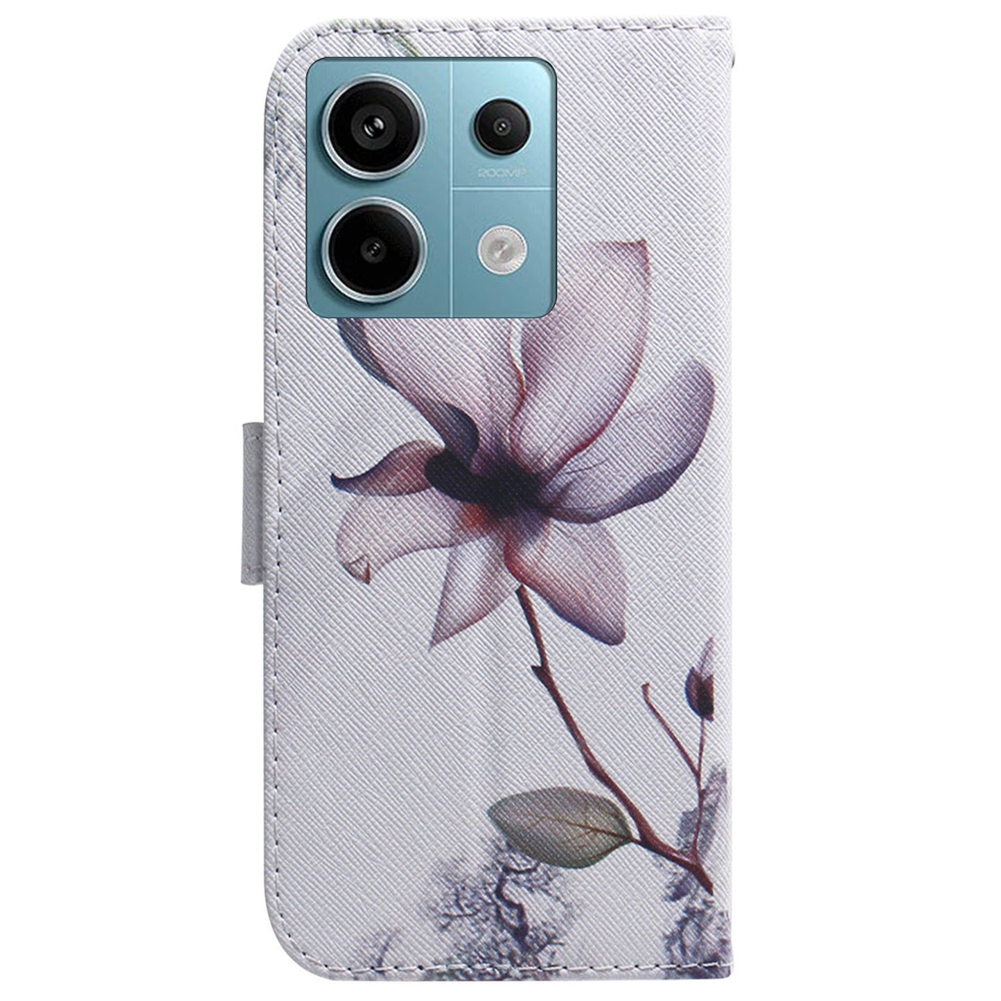 For Xiaomi Redmi Note 13 Pro 5G / Poco X6 5G Leather Case Stand Phone Cover 3D Creative Pattern Design - Pink Flower