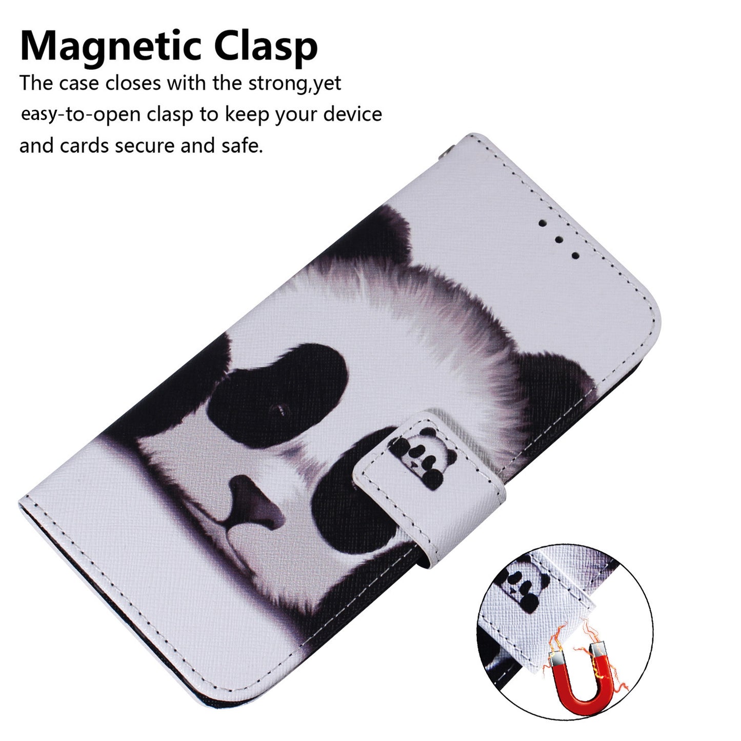 For Xiaomi Redmi Note 13 Pro 5G / Poco X6 5G Leather Case Stand Phone Cover 3D Creative Pattern Design - Panda