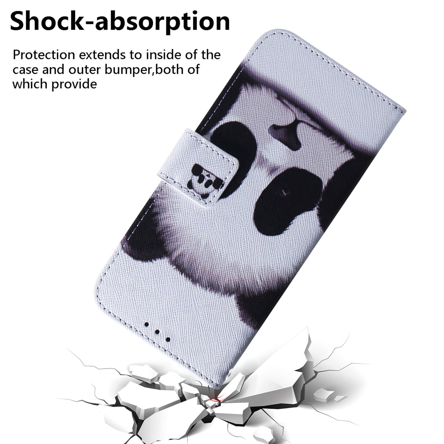 For Xiaomi Redmi Note 13 Pro 5G / Poco X6 5G Leather Case Stand Phone Cover 3D Creative Pattern Design - Panda