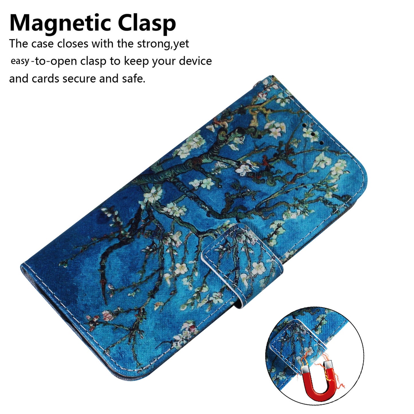For Xiaomi Redmi Note 13 Pro 5G / Poco X6 5G Leather Case Stand Phone Cover 3D Creative Pattern Design - Apricot Flowers